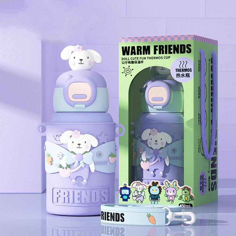 450ml Drinking Mug Insulated Bottle Beverage Tableware Thermocup Baby Thermos Mug for Kids Girls Boys Thermal Water Bottle Mug
