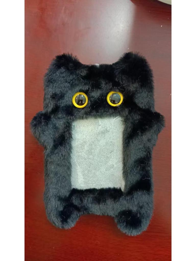 Chaveiro de Mochila de Pelúcia de Animal Fofo e Porta-Cartões - Pingente de 3 Polegadas para Fotos e Cartões