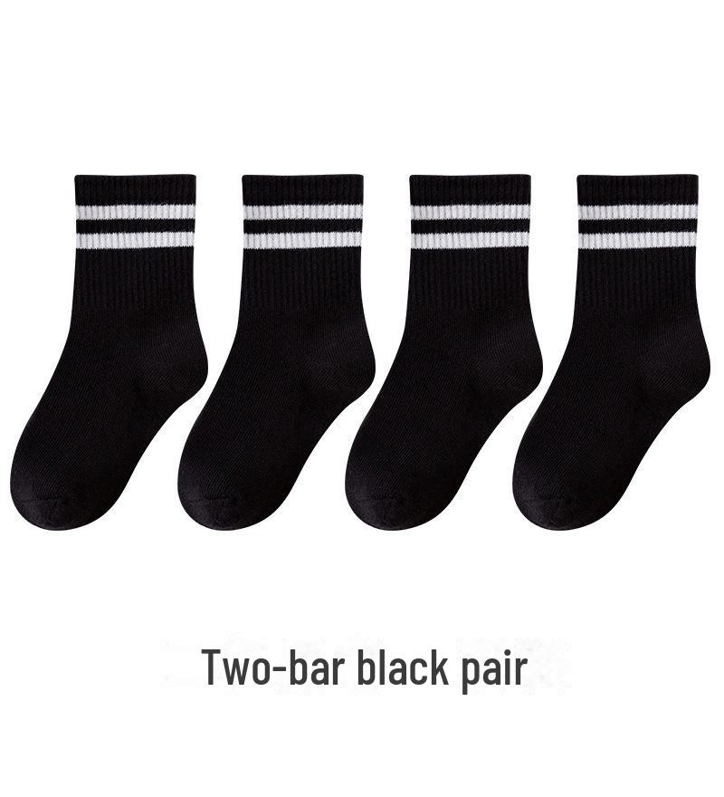 Kids' Pure Cotton White Mid-Tube Socks for Spring and Summer - Unisex Baby and Student Sport Socks