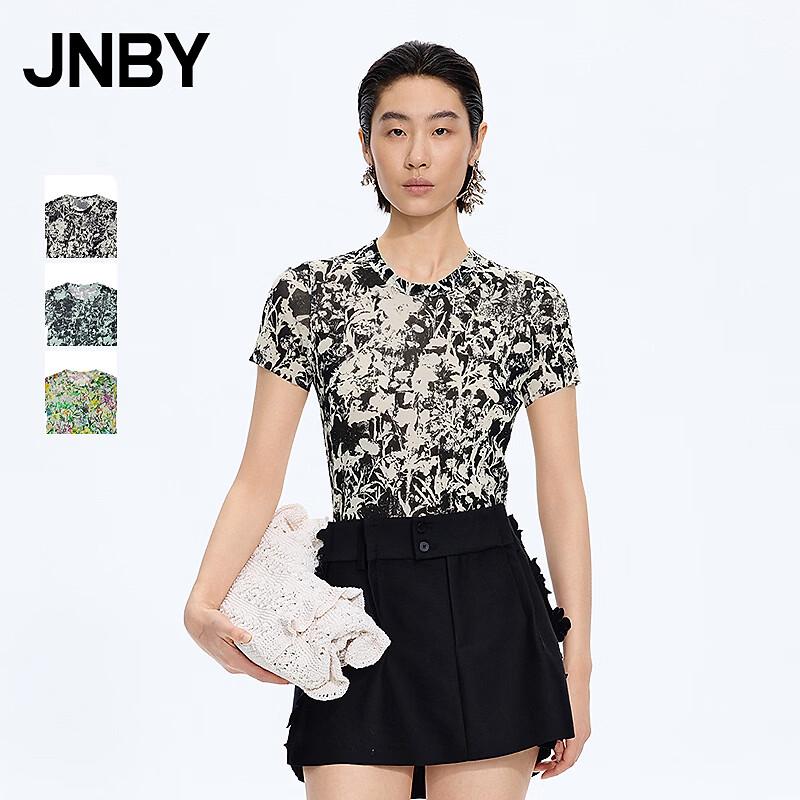 JNBY 2026 Summer Slim-Fit Floral Print T-Shirt M