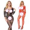Women Underwear Embroidery Body Stockings Sexy Hollow Long Sleeve Nightwear