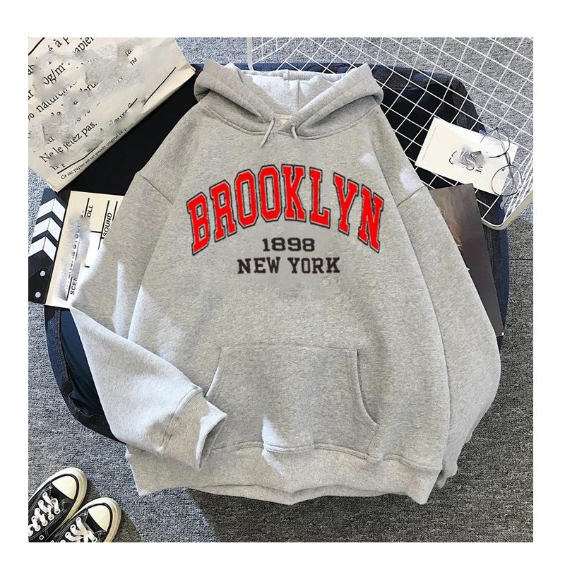 Spring Autumn Hoodies Printed Brooklyn Lette Streetwear Men Women Fashion Oversized Hoodie Tracksuits Unisex Clothing Coat