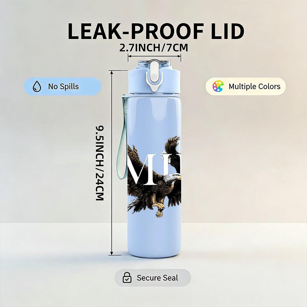 1PC Eagle Bird A B 750ml Sports Water Bottle Leakproof Straw Lid Outdoor Office Home