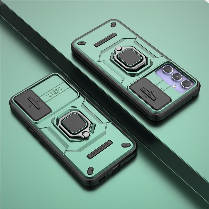 Für Samsung Galaxy A54 5G Hülle Für Samsung A14 A24 A34 A54 Hülle Linsenschieber Fenster Armor Stoßfest Halter Magnetischer Bumper