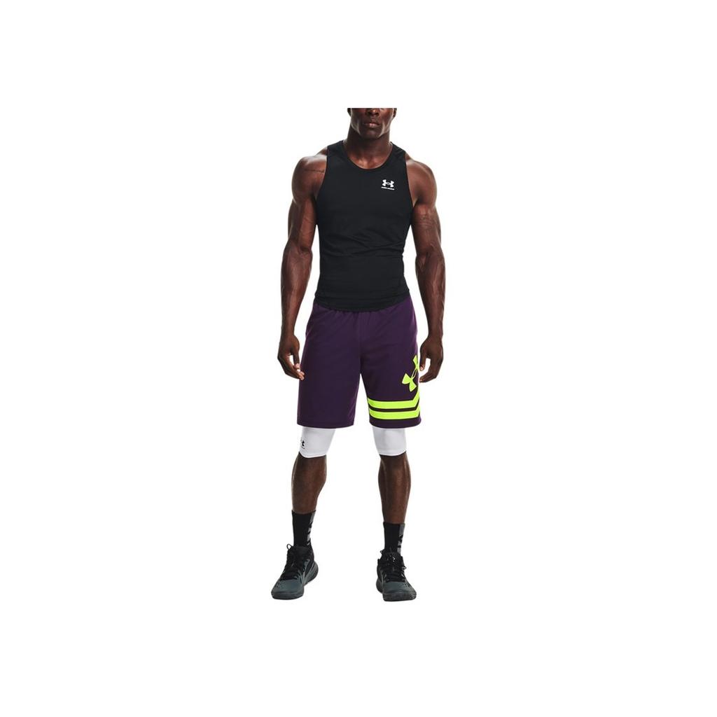 Under Armour HeatGear Compression Contrast Logo Sports Tank Top Men Tops Black 1368352-001