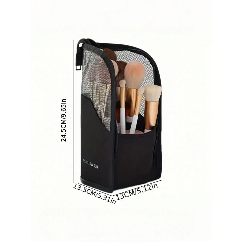 

1 шт. Розовый чехол для кистей для макияжа на молнии 1Pc black