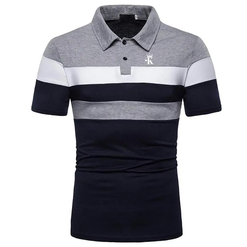 

Мужская теннисная рубашка поло повседневная с коротким рукавом деловая 3XL темно-синий