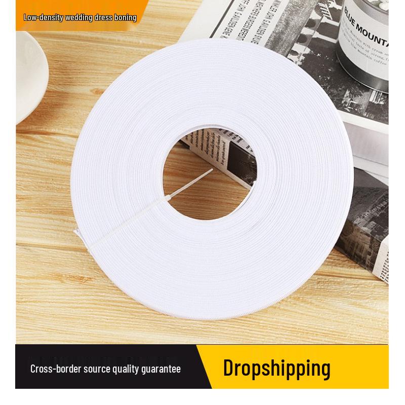 6M Nähbares Low-Density Taiwan Fischgräten-Besatz für Hochzeits- und Abendkleider - Weicher Polyester-Formgebungsstreifen