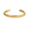 MamacitaSlay 316L Stainless Steel 18K Gold Plated Sun Moon Star Embossed Jewelry Set Open Cuff Bangle Hoop Earrings Band Ring
