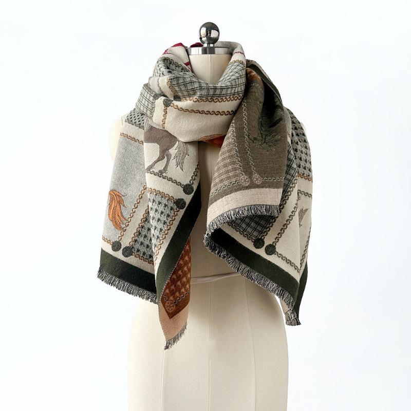 Fashion style big shawl autumn and winter women wool scarf warm shawl simple versatile thickened scarf