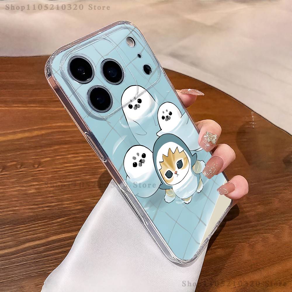 

Cute Cat Shark Phone Case For iPhone 17,16,11,15,13,14,12,Air,Mini,Plus,Pro,Max,Plus,E Clear Soft Shell iPhone15Plus