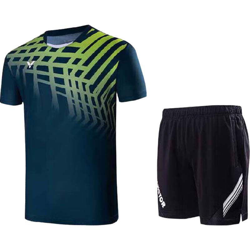 Victor Unisex Quick-Dry Badminton T-Shirt  Shorts Set TR40022G XL (180)