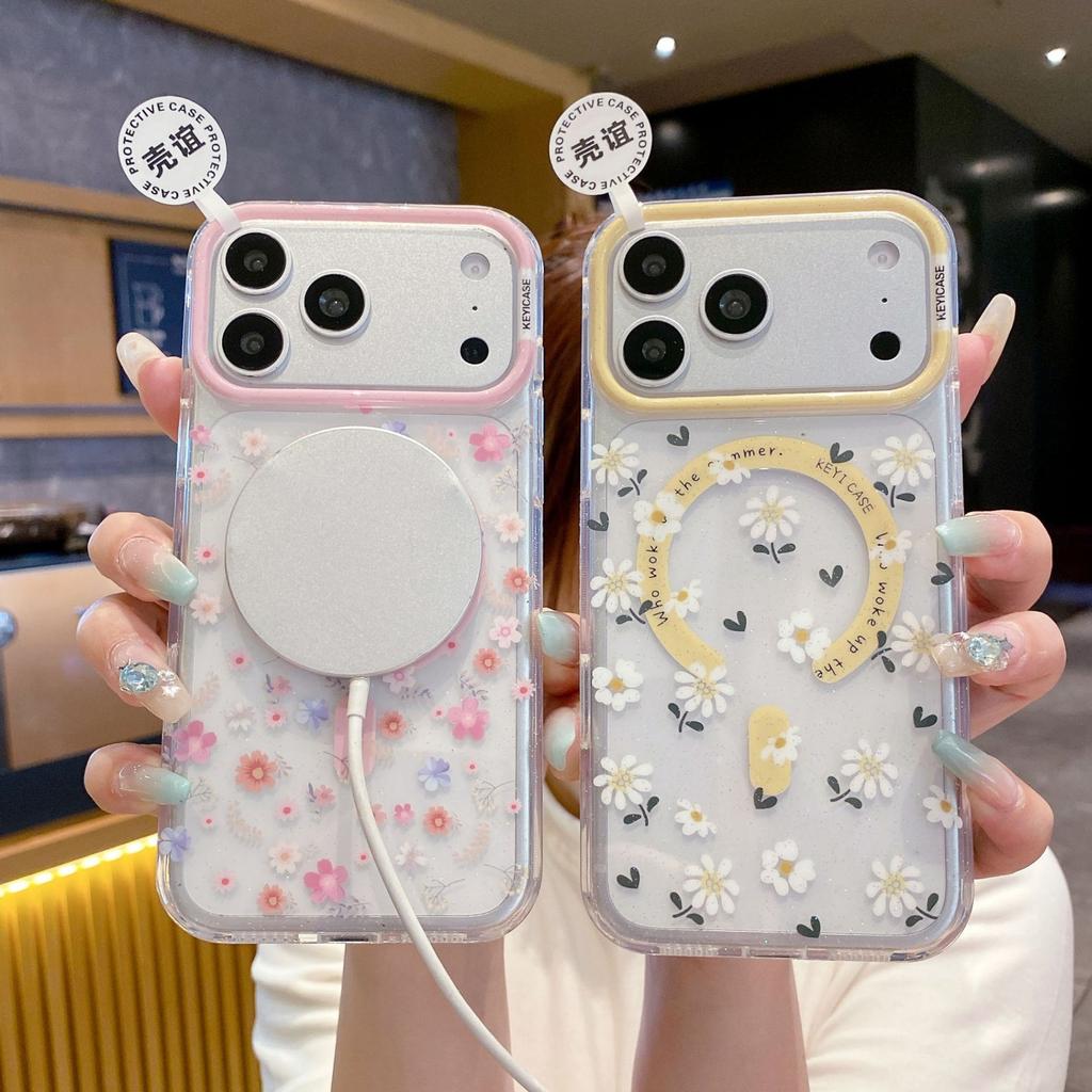 Korean floral iPhone11Pro colorful glitter magnetic mobile phone case Apple 11 puppy protective case hard