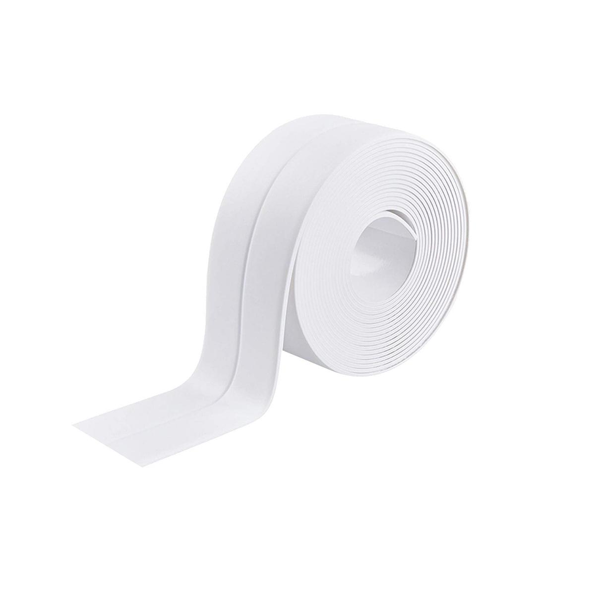 

White Caulk Strip Approximately 2 Meters Waterproof Self-Adhesive Sealant Tape for Bathroom, Toilet, Tub & Shower - Easy Repair 2m
