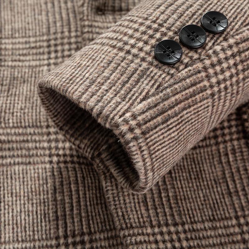 Abito da uomo in lana scozzese britannica, Moda urbana da abito, Abito casual corto ispessito