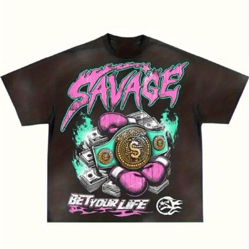 

Summer Y2K Style Men s Cotton Short-sleeved T-shirt - Soft and Breathable 100% Cotton, with Retro Streetwear Pattern Prints 4XL