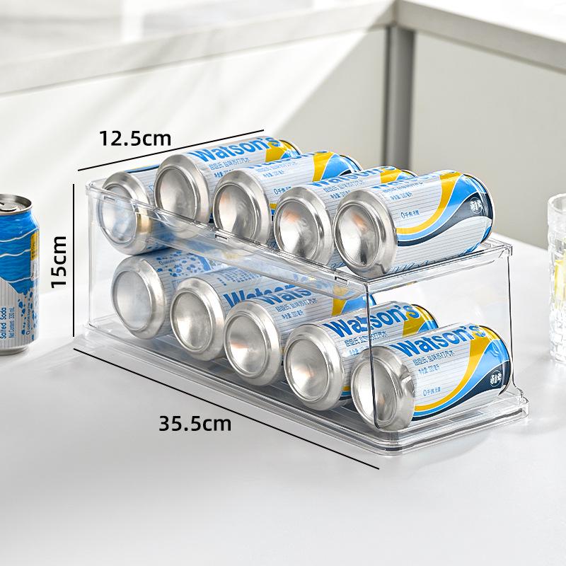

Double-Layer Transparent Beverage Storage Rack for Cans