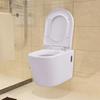 Wall-hung Toilet - vidaXL - Ceramic - Concealed Cistern - Soft-close System - White