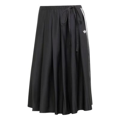 Originals Three Stripes Pleated Midi Skirt Women Recycled Polyester Black JW0114