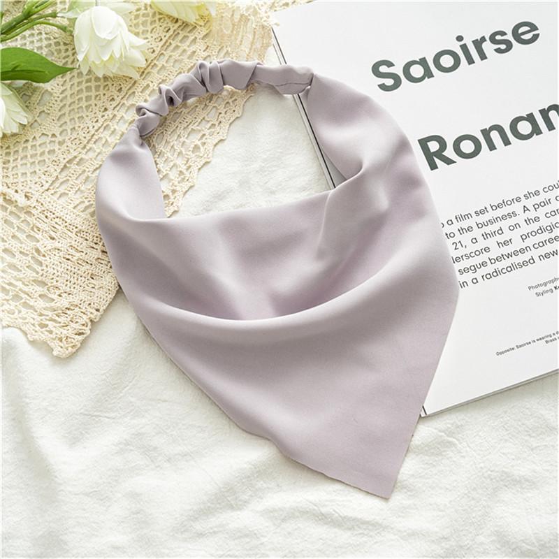 Ruoshui Woman Girls Solid Summer Head Scarf Chiffon Triangle Bandanas Women Elastic Hairband Hair Accessories Headwear Ornaments