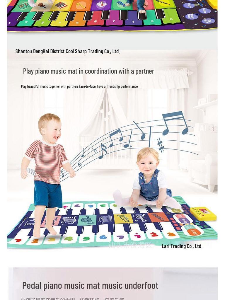 Children's Double Piano Mat: Interactive Two-Player Dance and Music Mat for Parent-Child Fun
