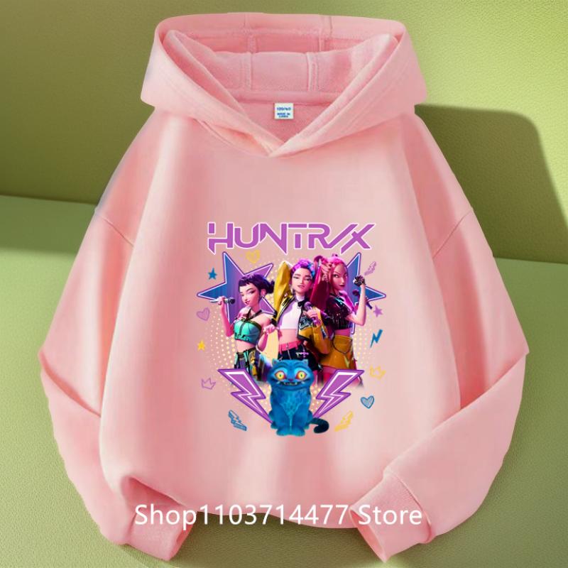 KPop Demon Hunters Huntrix Boys Hoodies Girl Fashion Hoodie Children Casual Pullovers Sweaters Long Sleeves Kids Autumn Clothes