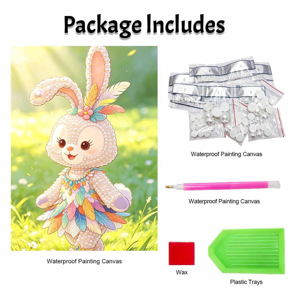 Disney 5D DIY Pearl Painting Kit, Cute Bunny Home Bedroom Wall Decor Crafts Handmade Gift Pearl ArtDiamond Painting