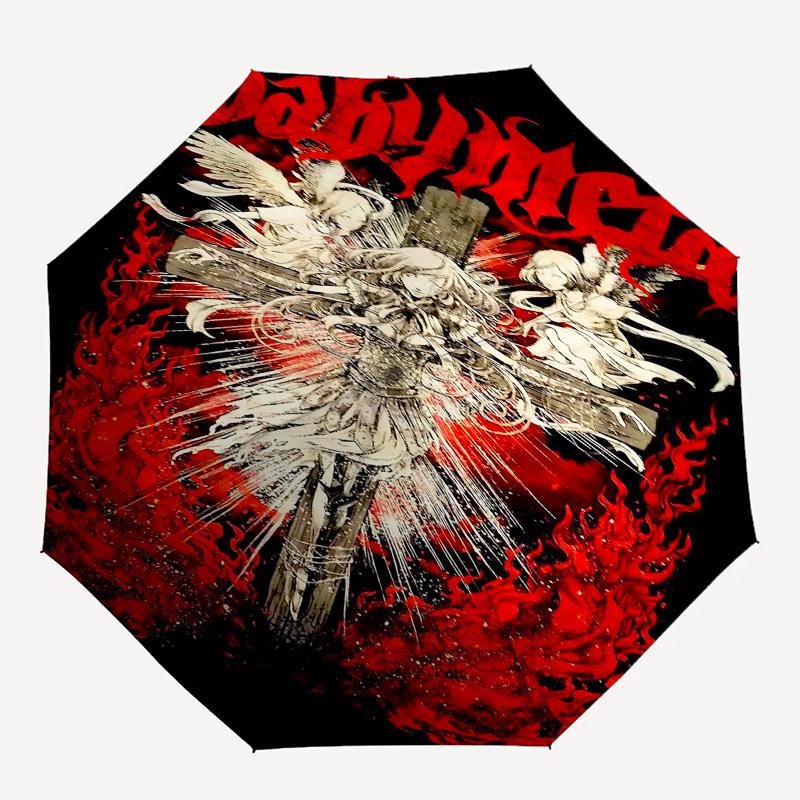 1pc Bad MetalOpen/Close Umbrella-Windproof, Compact Travel Umbrella, Sturdy 8-Rib Shaft, Outdoor Accessory1139