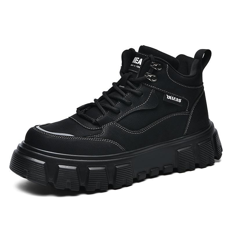 New Autumn and Winter High Top Martin Boots Fashionable and Trendy Niche Casual Thick Soled Height Enhancing Yellow Boots