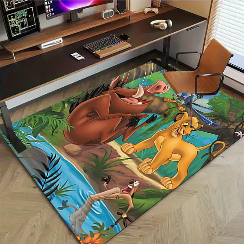 Lion Adventure Carpet For Playroom Bedroom Living Room Sofa Home Decorkids Game Area Rug Nonslip Floor Mat