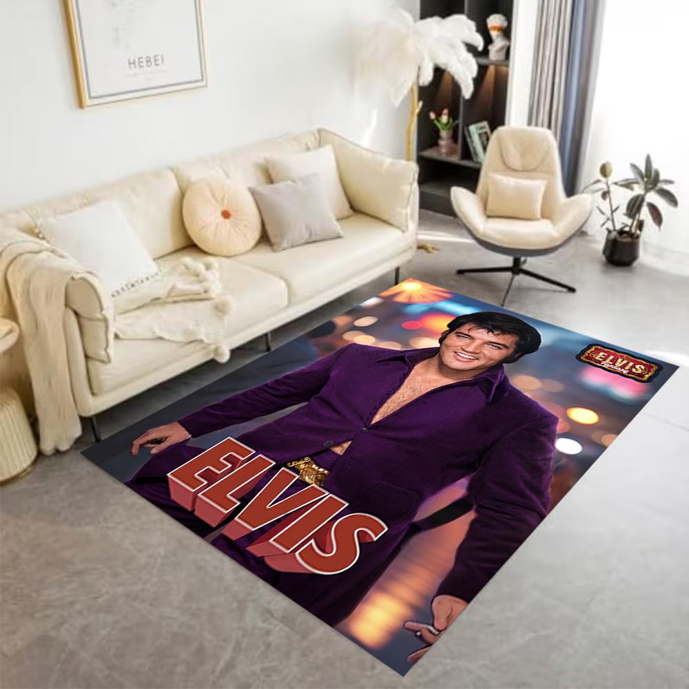 Elvis Presley Legende Bodenmatte Design für Eingangsbereich Esszimmer Spielzimmer Arbeitszimmer Rutschfeste Teppich Büro Heimdekoration Spirituelles Geschenk