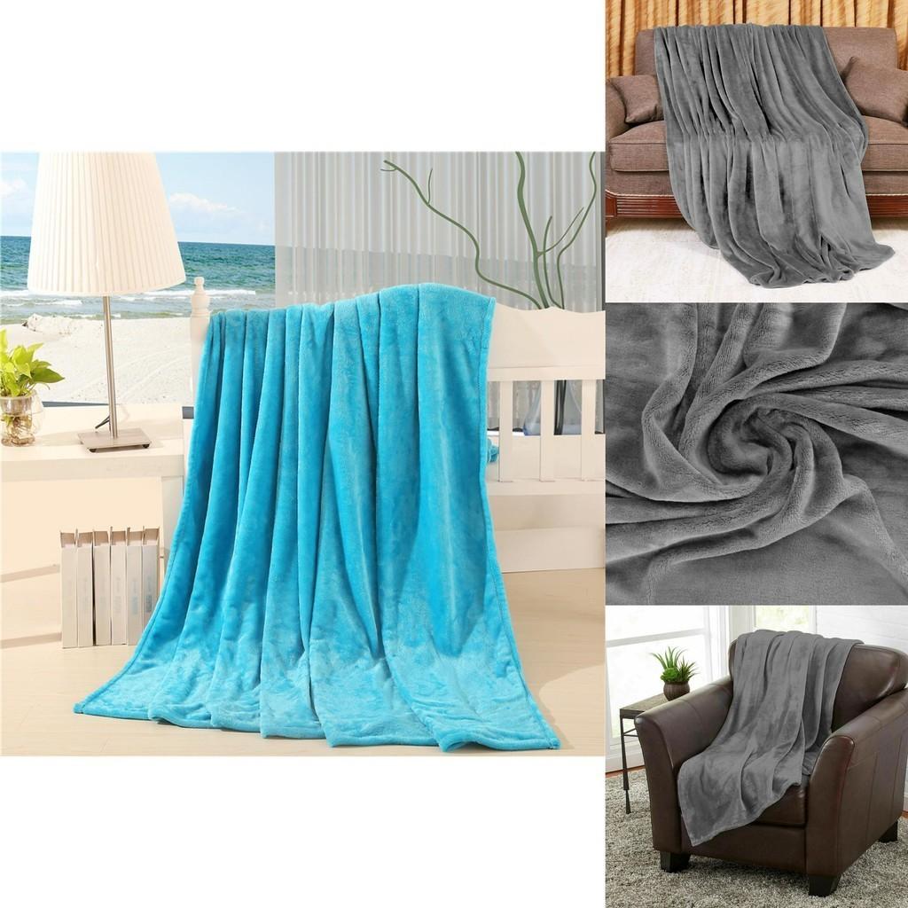Super Soft Warm Flannel Blanket For Cozy Nights In Solid Color Options