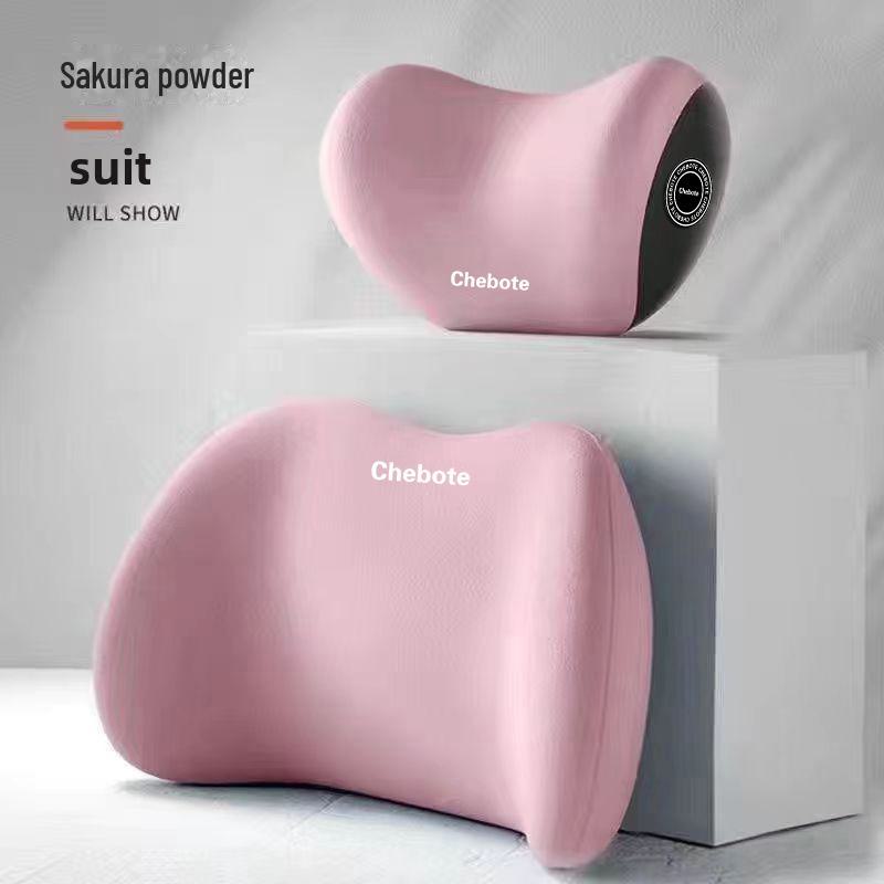 Memory Foam Lumbar Support Set for Car Headrest and Neck Support while Driving