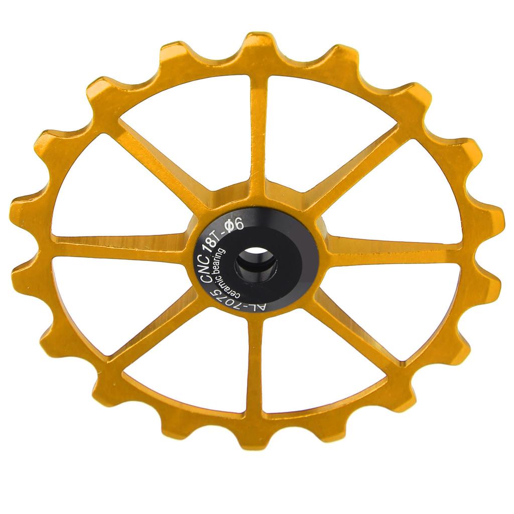 MEIJUN 18T Mountain Bike Ceramic Bearing Aluminum Alloy Rear Derailleur Pulley WheelGold