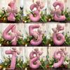 1pc Large Pink Number-Shaped Foil Balloons for Birthday Party Anniversary Festival Banquet Celebration Atmosphere and Decorative
