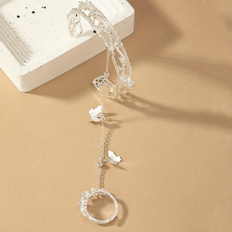 Retro Butterfly Bracelet and Ring Set for Women Cute Everyday Jewelry Gift