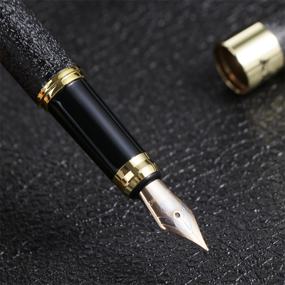 Student Luxury Frosted Black Golden Dragon Writing Pen Business Ink Pen Fountain Pen Ink Pen