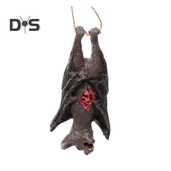 Halloween Pendant Realistic Creepy Hanging Rat Pig Head Spider Bat Decoration Haunted House Prop for Halloween Party