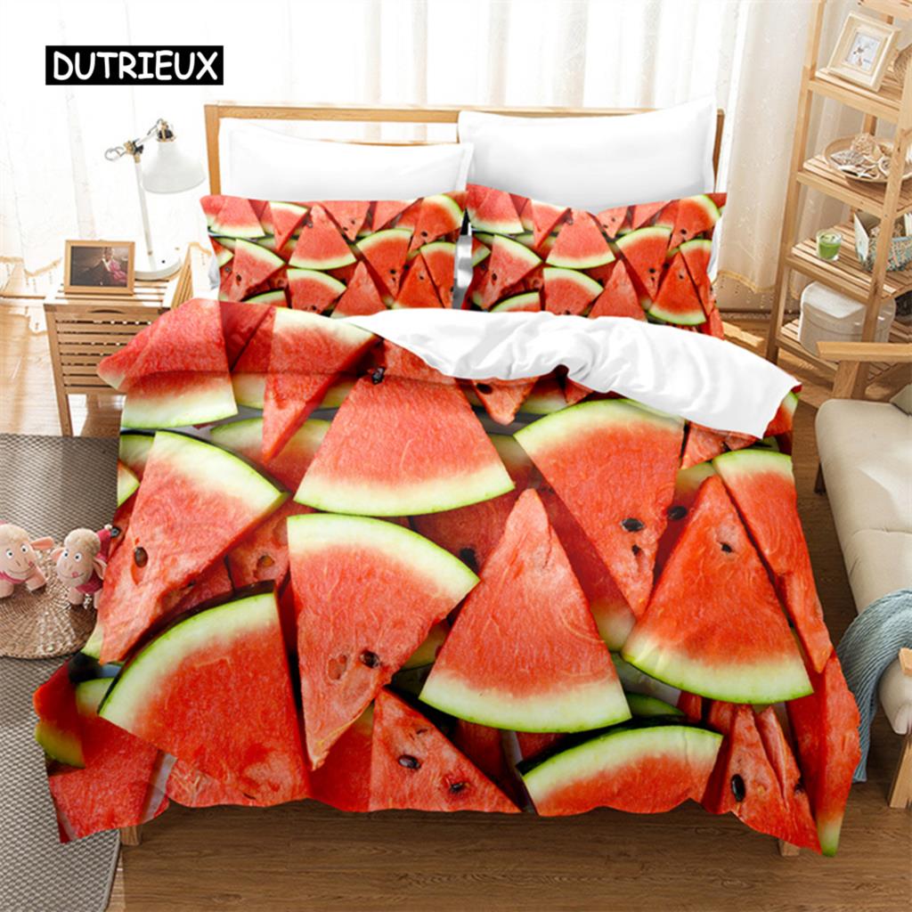 

Комплект постельного белья Summer Fruit Queen, комплект постельного белья с цифровой печатью, комплект постельного белья King Size, комплект постельного белья EU single(135x200cm)