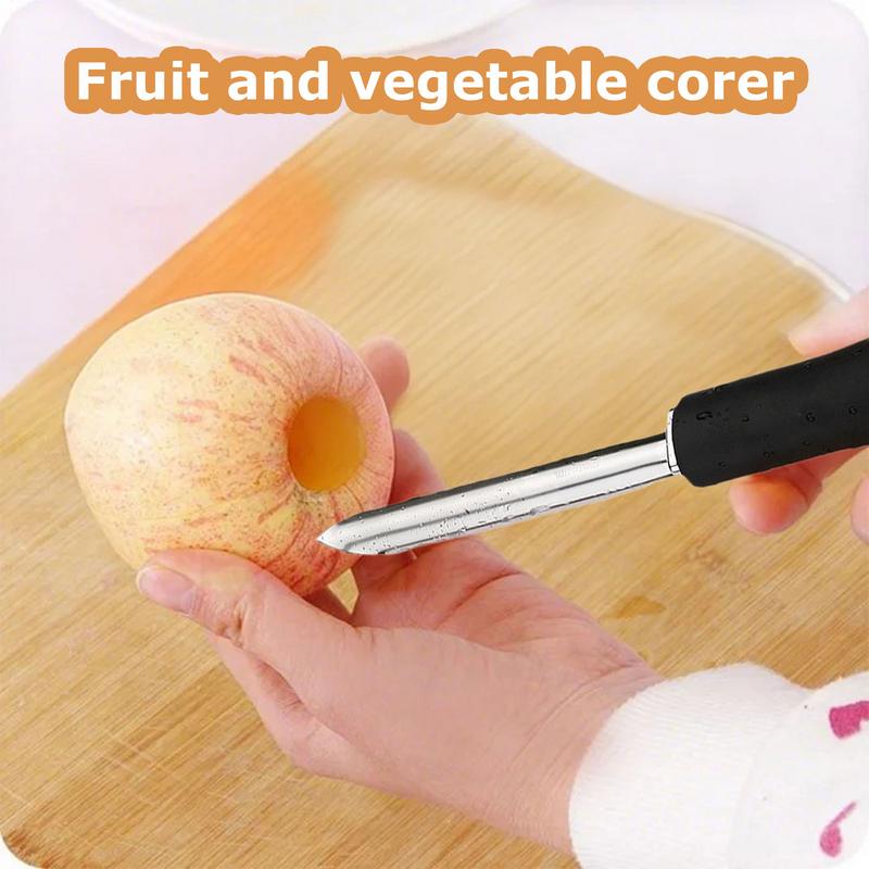 Stainless Steel Kitchen Corer Vegetables Fruits Corers Cherries Pear Jujube Core Removal Helper with Serrated Edge