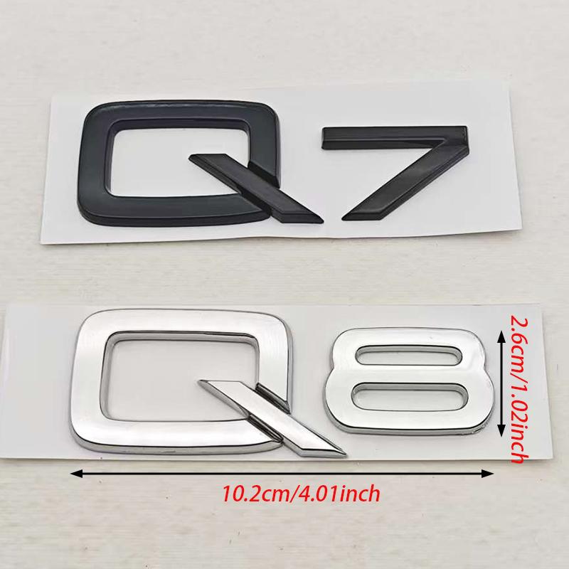 For  Audi Q7 Q8 Quattro Car Sticker Accessories ABS Logo Q7 Q8 Rear Trunk Badge Emblem Decals Auto Letters