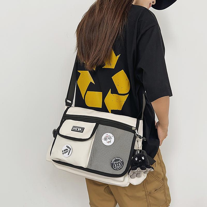 Women's Multi-Pocket Crossbody Bag Men's Large Capacity Messenger Bag Student Shoulder Bag