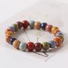 Jingdezhen Ceramic Jewelry New Fashion Flower Glaze Bead Bracelet Multi-Color Casual Ethnic Style Student Bracelet