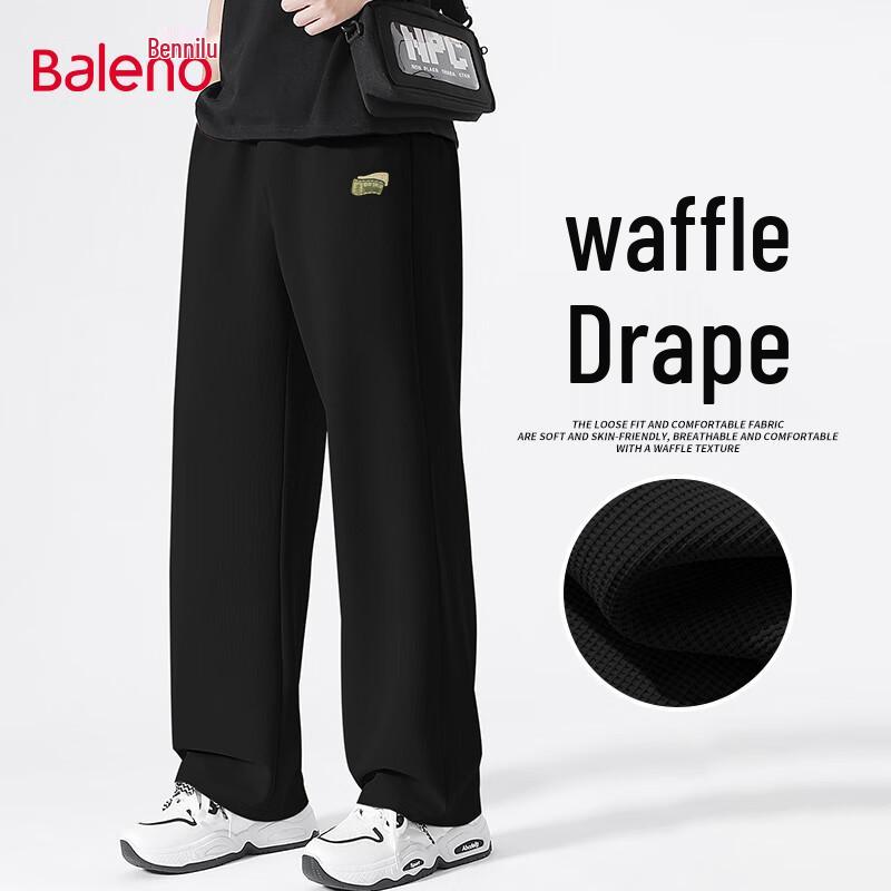 Baleno Men s Waffle-Knit Loose Straight-Leg Casual Pants 2XL