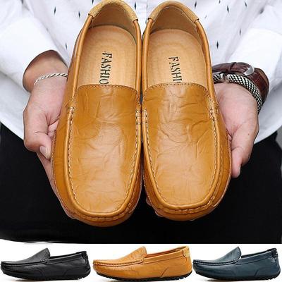 Günstige Mokassins für Herren, Lederschuhe, Lazy Shoes, Freizeitschuhe aus Leder, blaue Loafer mit Spikes