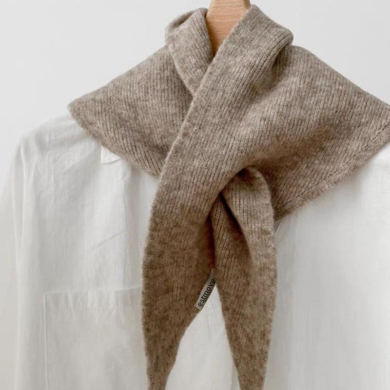 New Wool Knitted Knitted Scarf Multi-Functional Warm Triangular Scarf Women Headscarf Winter Warm Knitting Neckerchief Hair Wrap