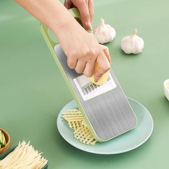 Vegetable Chopper Wave Cutter Chipper Stainless Steel Mandoline Slicer with Food-Grade Blades Hand Guard Kitchen Tools for Julienne Dicing