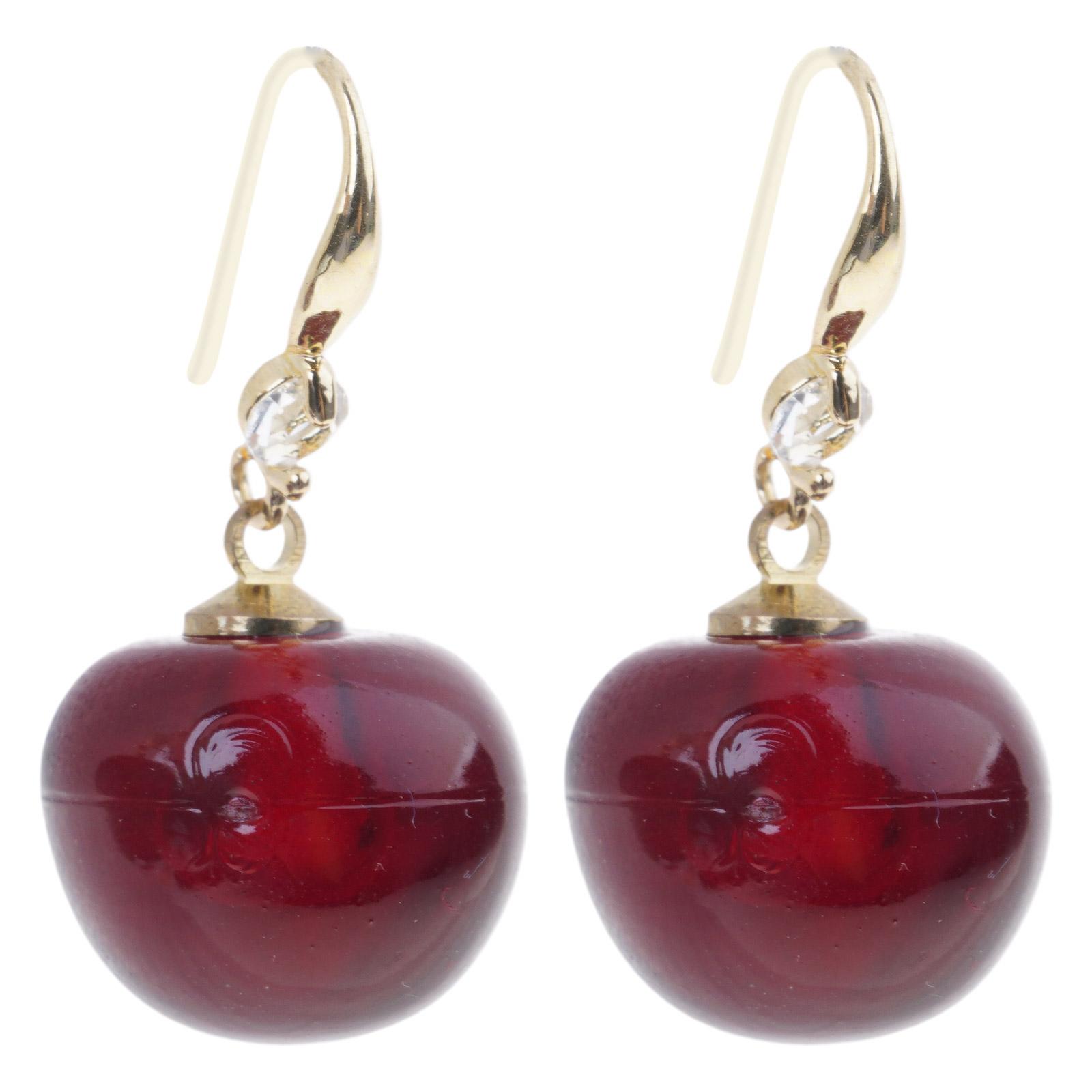

Cherry Earrings Cherry Drop Earrings Sweet Earrings Teeth Statement Earrings Perfect for Parties and Casual Fashion
