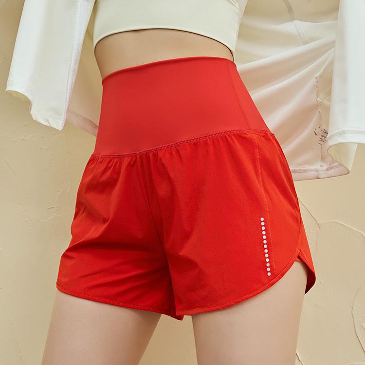 Women's Quick-Dry High Waist Yoga Shorts - Anti-Exposure, Loose Fit for Running & Casual Wear