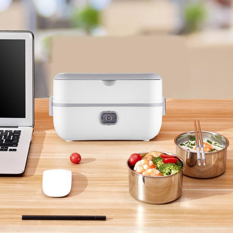 Electric Lunch Box Double Layer Insulated Food Heater for Dormitory Kitchen Office Travel Food Storage Container